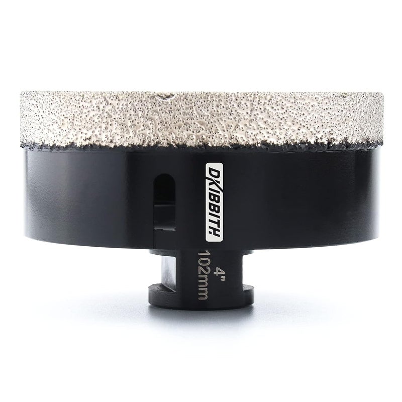 DKIBBITH 4 inch Diamond Hole Saw, 102mm Hole Saw for Concrete Brick Masonry Block Granite Tiles Quartzite Marble Porcelain Ceramic Stones with Female 5/8-11 Thread Fit Most Angle Grinders, Black - Image 1
